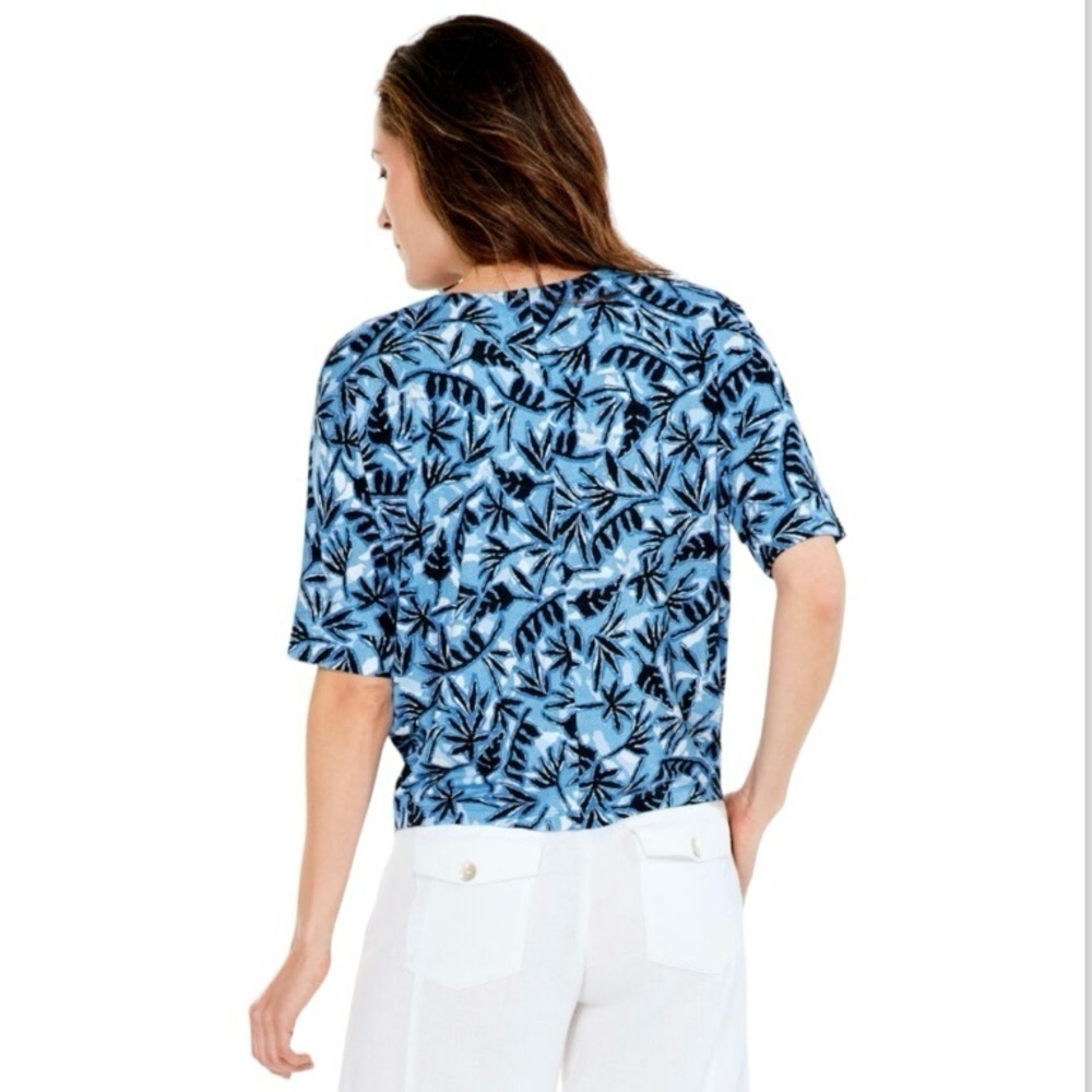 NIC+ZOE Coastal‎ Vines Knit Top Blue Multi Size Small - Picture 3 of 7